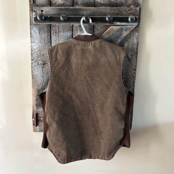 Men's Tough Duck Insulated Full Zipper Vest w/Windsor Logo Light Brown - Picture 2 of 4